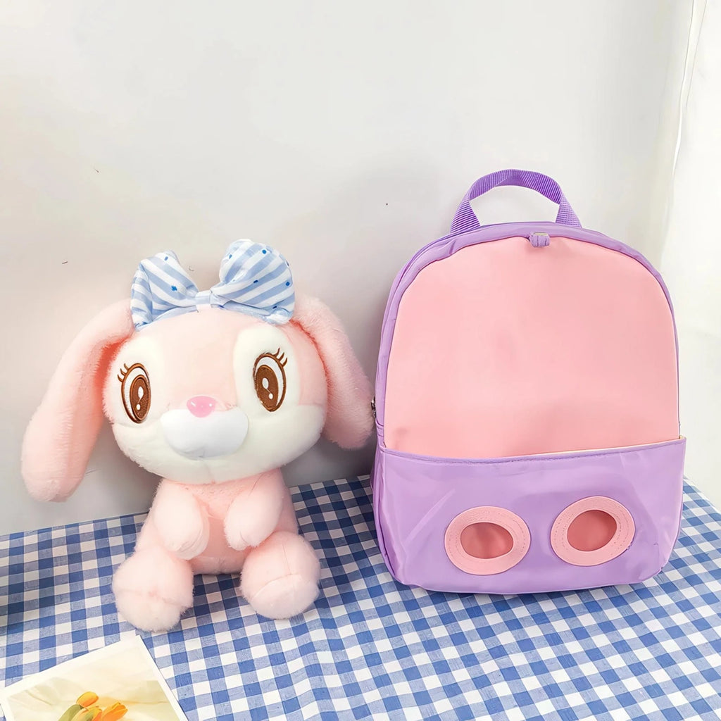 Pavoco Kinder-Rucksäcke Rabbit | Plüschiger Kinderrucksack für Kinder 3D leicht