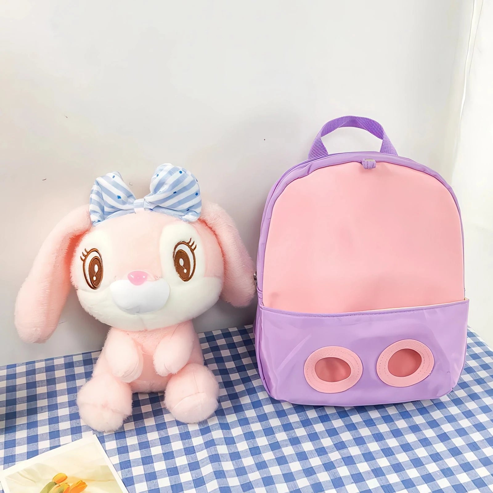 Pavoco Kinder-Rucksäcke Rabbit | Plüschiger Kinderrucksack für Kinder 3D leicht