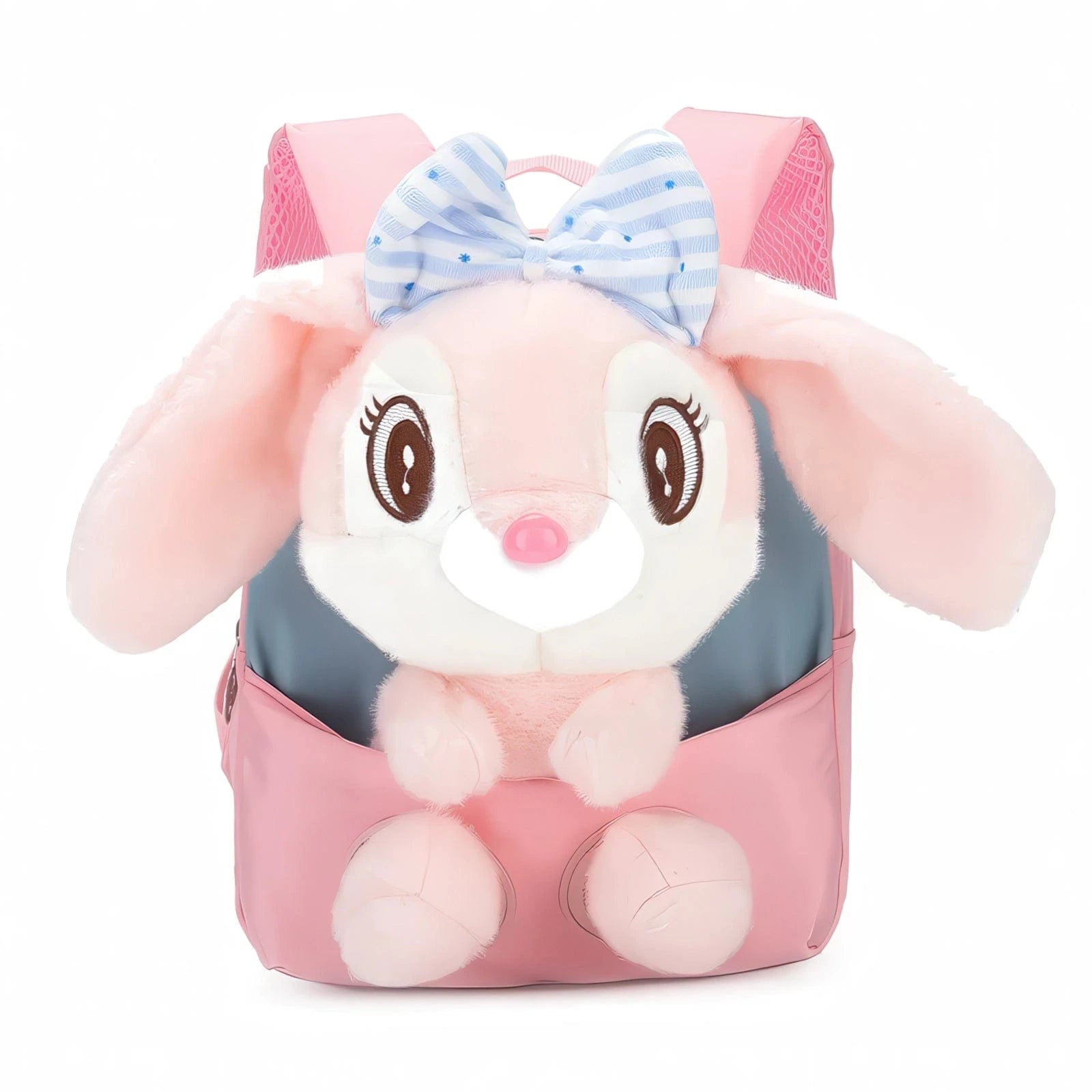 Pavoco Kinder-Rucksäcke Rosa Rabbit | Plüschiger Kinderrucksack für Kinder 3D leicht