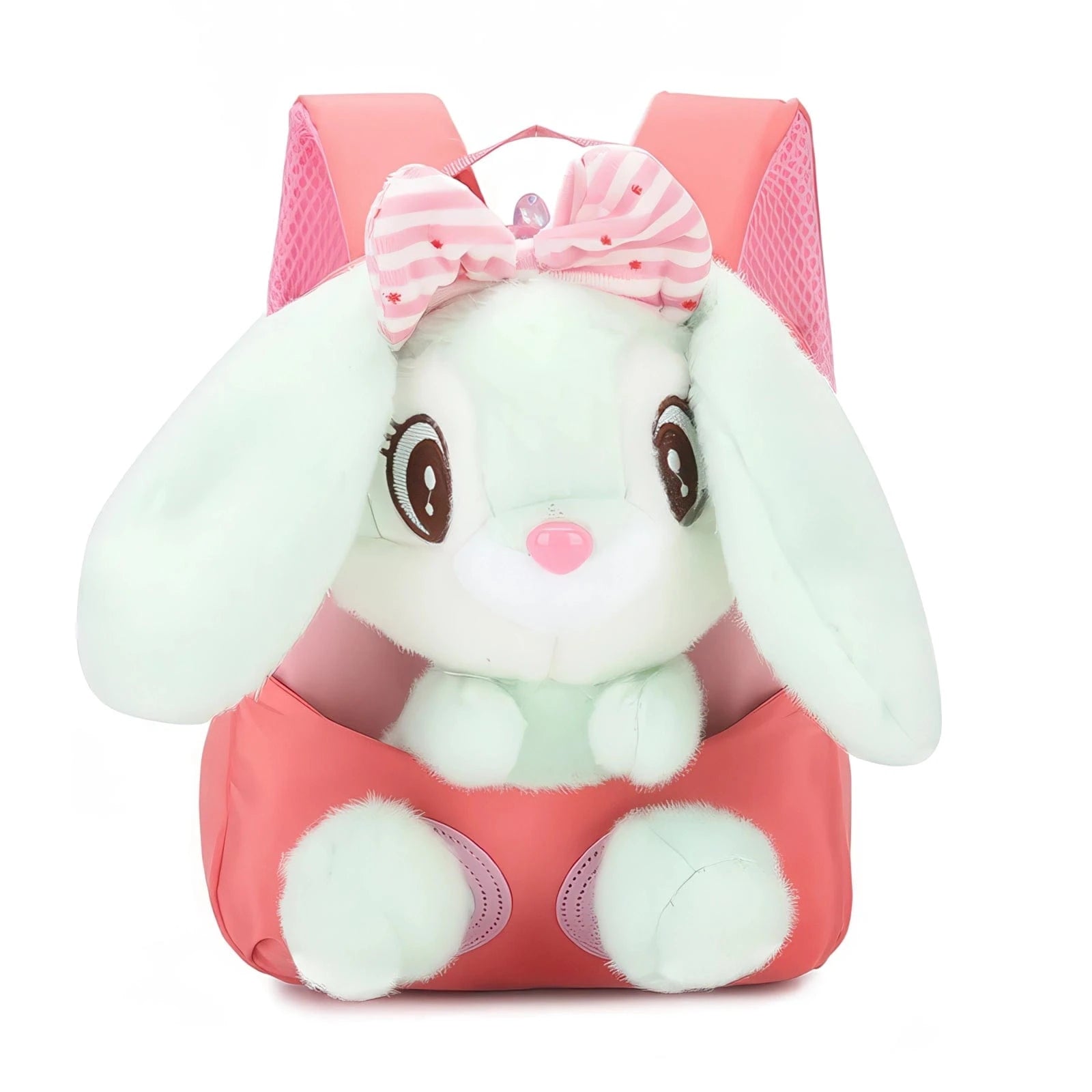 Pavoco Kinder-Rucksäcke Rot Rabbit | Plüschiger Kinderrucksack für Kinder 3D leicht