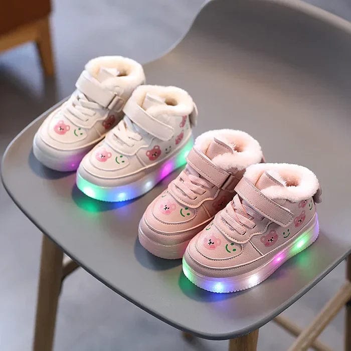 Pavoco Kinder Schuhe Leuchtende LED-Sneaker für Kinder bequem atmungsaktiv Herbst mit Klettverschluss