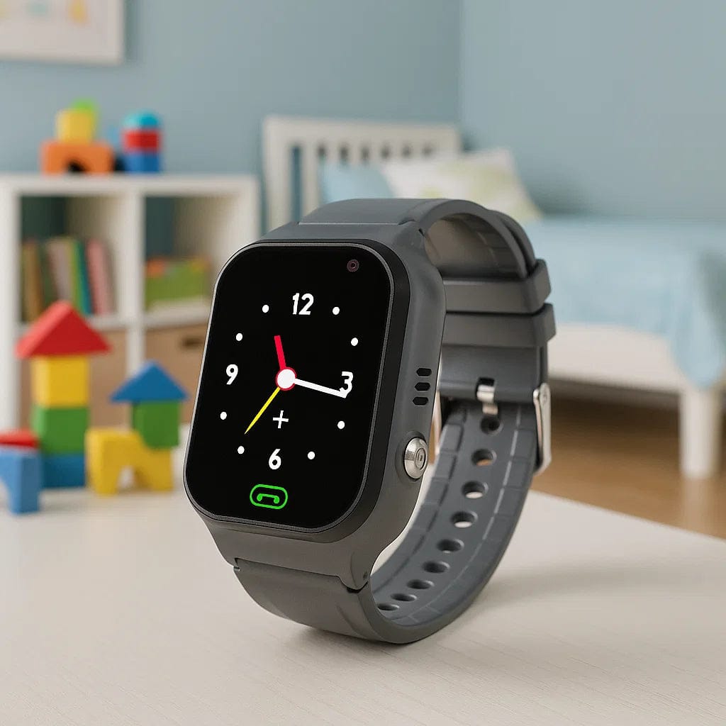 Pavoco Kinder-Smartwatches Schwarz Langlebige Kinder Smartwatch für Kinder GPS Tracker wasserdicht mit SOS Funktion