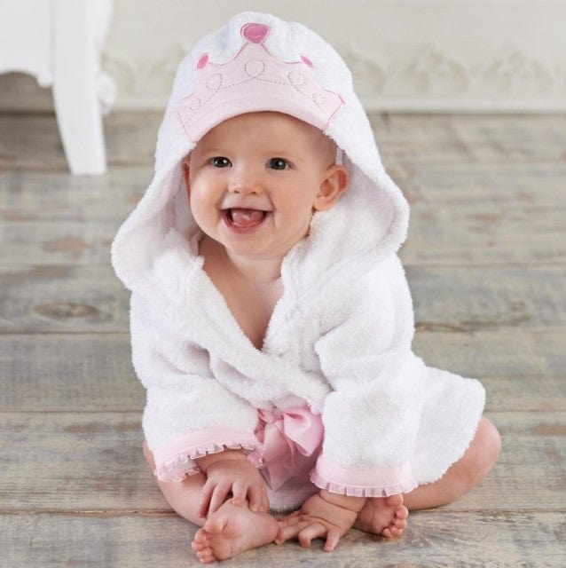 Pavoco Kinderbademäntel Prinzessin / 0-1 Jahre Weicher Tierbademantel für Kinder mit Kapuze aus Baumwolle