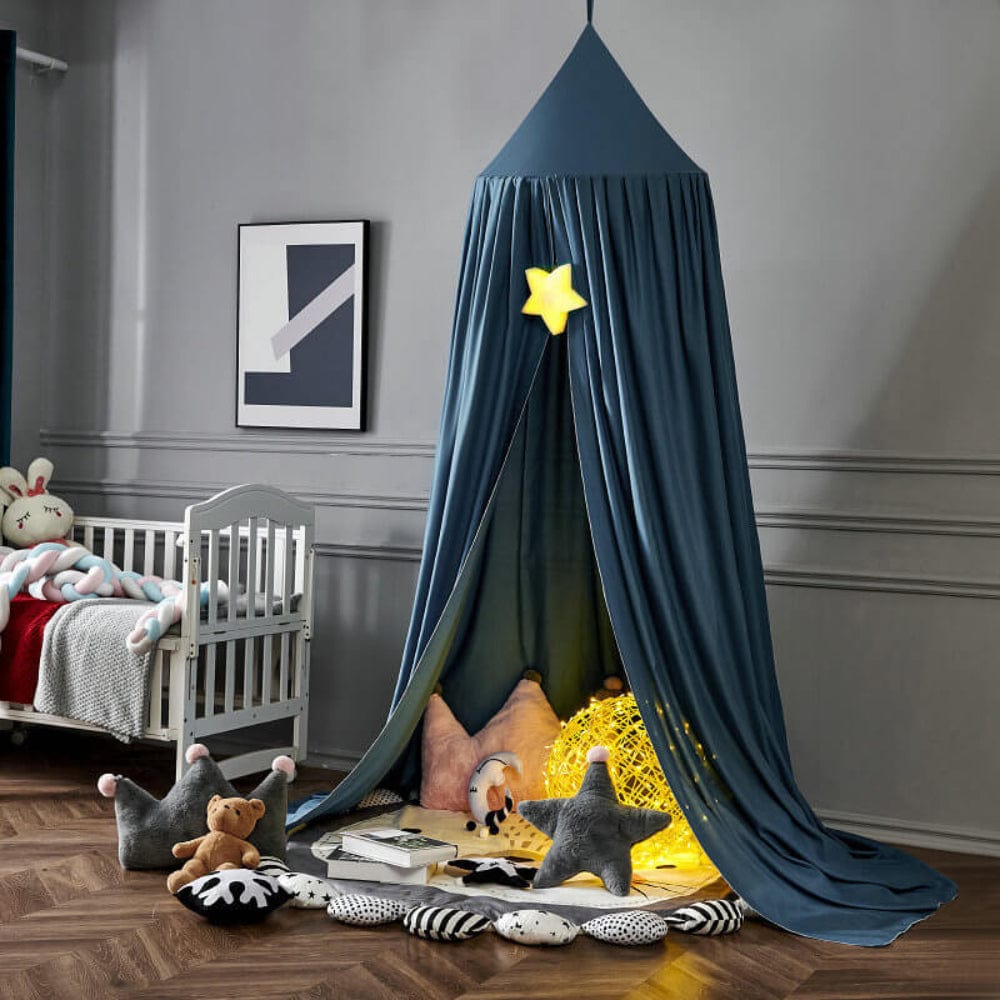 Pavoco Kinderbettwäsche Blau Weiches Hängedach für Kinder atmungsaktiv vielseitig elegant Polyester 250 cm
