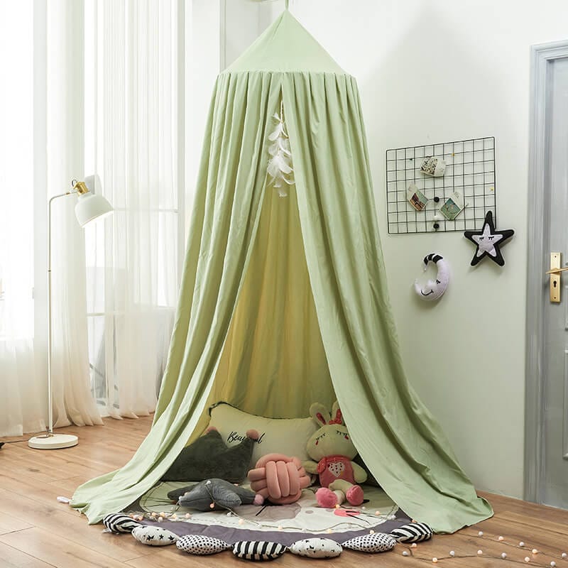 Pavoco Kinderbettwäsche Bohnengrün Weiches Hängedach für Kinder atmungsaktiv vielseitig elegant Polyester 250 cm
