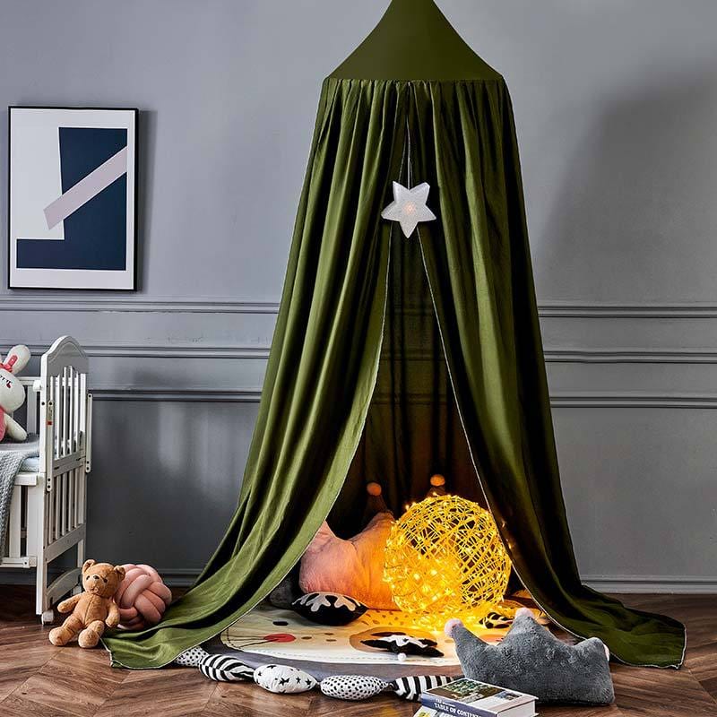 Pavoco Kinderbettwäsche Dunkelgrün Weiches Hängedach für Kinder atmungsaktiv vielseitig elegant Polyester 250 cm