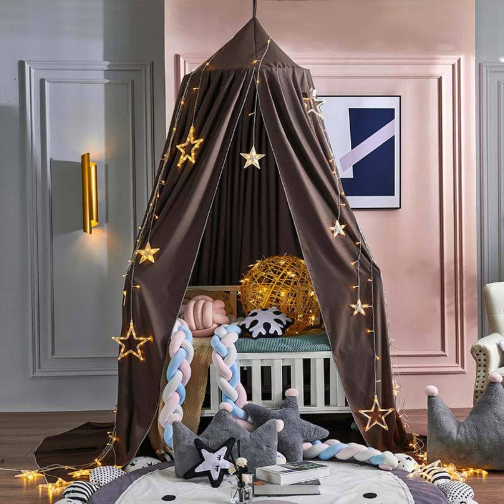 Pavoco Kinderbettwäsche Dunkler Kaffee Weiches Hängedach für Kinder atmungsaktiv vielseitig elegant Polyester 250 cm