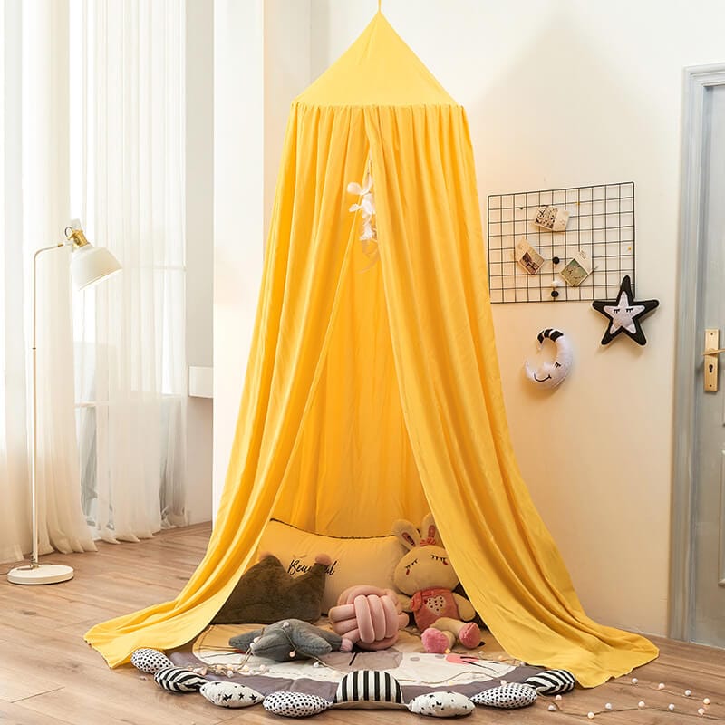 Pavoco Kinderbettwäsche Gelb Weiches Hängedach für Kinder atmungsaktiv vielseitig elegant Polyester 250 cm