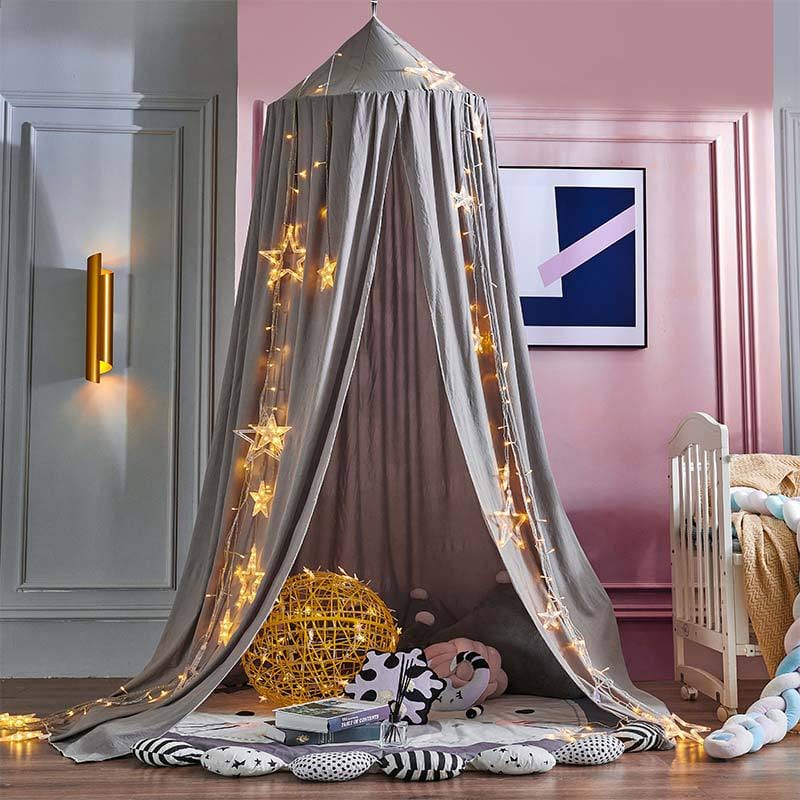Pavoco Kinderbettwäsche Grau Weiches Hängedach für Kinder atmungsaktiv vielseitig elegant Polyester 250 cm