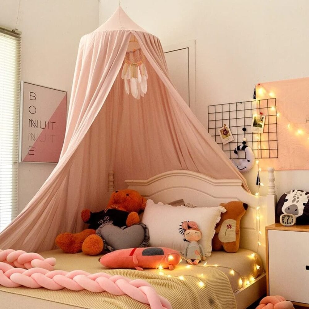Pavoco Kinderbettwäsche Hellrosa Weiches Hängedach für Kinder atmungsaktiv vielseitig elegant Polyester 250 cm