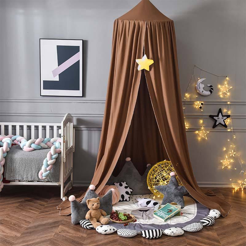 Pavoco Kinderbettwäsche Leichter Kaffee Weiches Hängedach für Kinder atmungsaktiv vielseitig elegant Polyester 250 cm