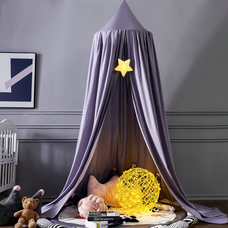 Pavoco Kinderbettwäsche Lila Weiches Hängedach für Kinder atmungsaktiv vielseitig elegant Polyester 250 cm