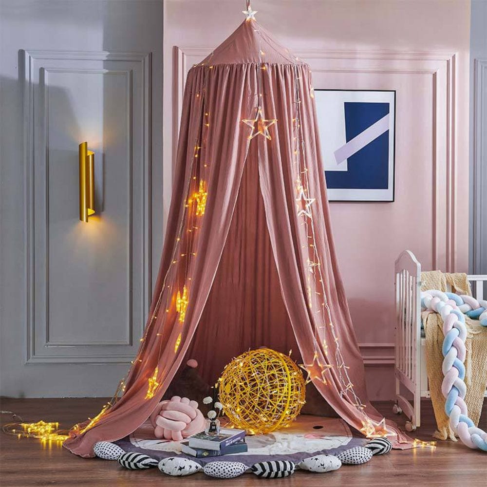 Pavoco Kinderbettwäsche Rote Bohnenpaste Weiches Hängedach für Kinder atmungsaktiv vielseitig elegant Polyester 250 cm