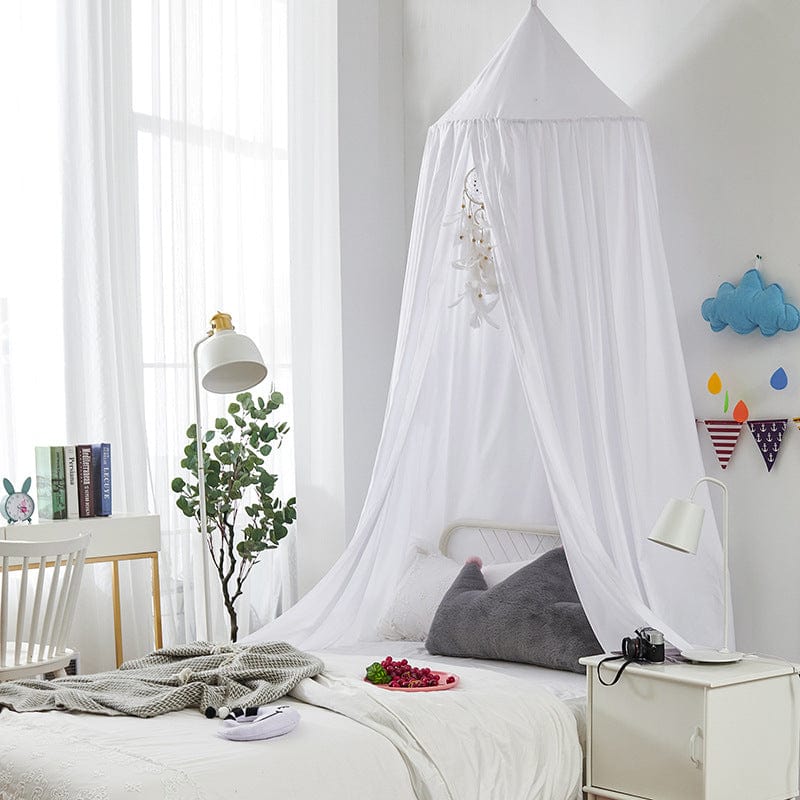 Pavoco Kinderbettwäsche Weiß Weiches Hängedach für Kinder atmungsaktiv vielseitig elegant Polyester 250 cm