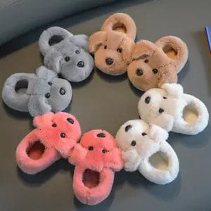 Pavoco Kinderhausschuhe Weiche Hausschuhe für Kinder mit Welpenmotiv rutschfest Herbst Winter