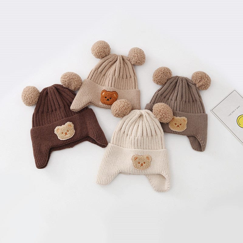 Pavoco Kinderhüte & -mützen Default Verspielte Kinder Mütze warm gestrickt mit Bärenohren Winter weich