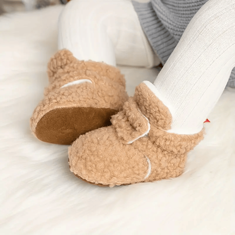 Pavoco Kindersocken Braun / 18 Weiche Haussocken für Kinder aus Teddystoff warm bequem ideal für Zuhause