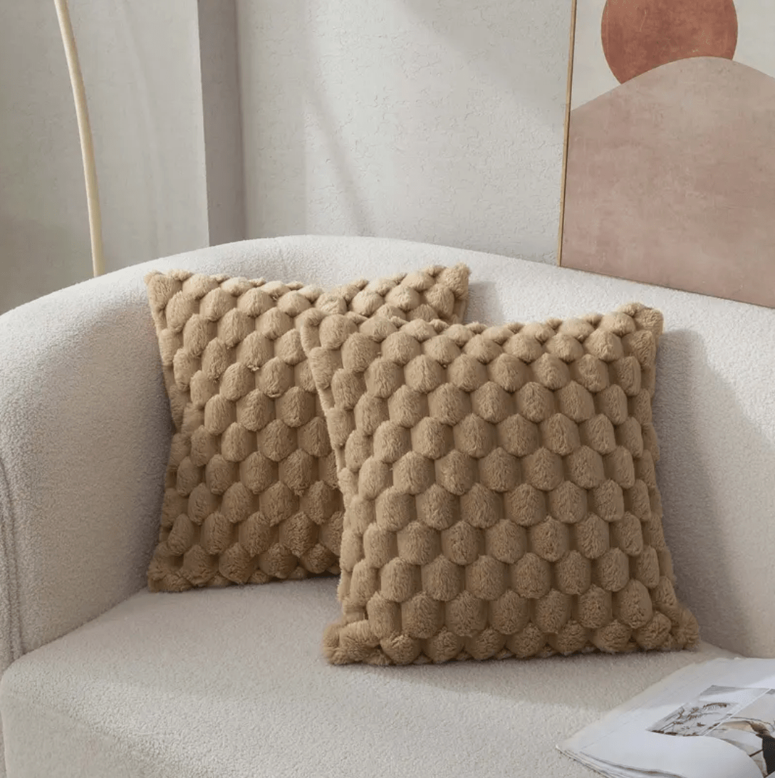 Pavoco Kissen Braun Kuscheliges Plüschkissen für Unisex weich pflegeleicht vielseitig 50x50 cm