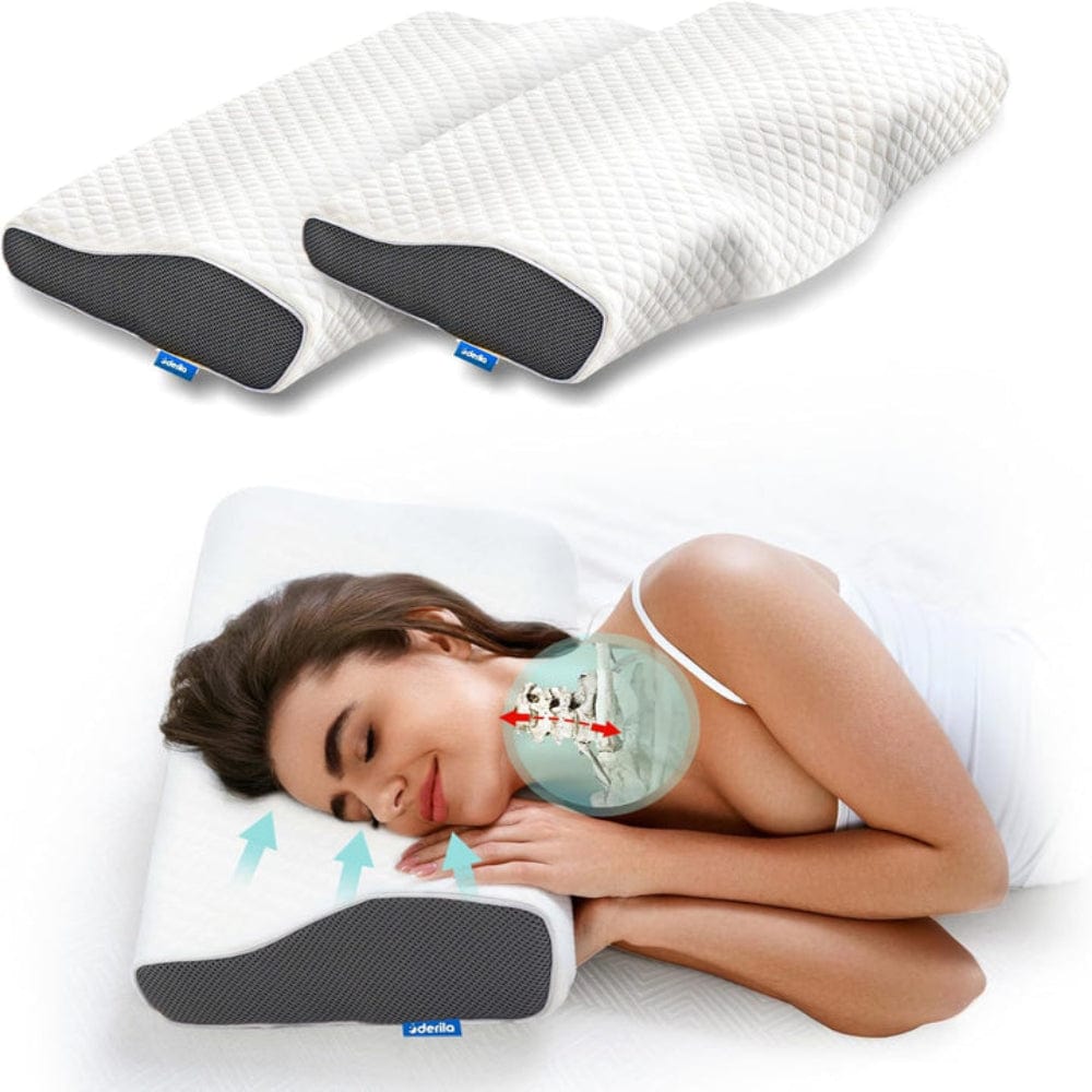 Pavoco Kissen Default Ergonomisches Anti-Schnarch-Kissen für Erwachsene Gel-Gedächtnisschaum atmungsaktiv
