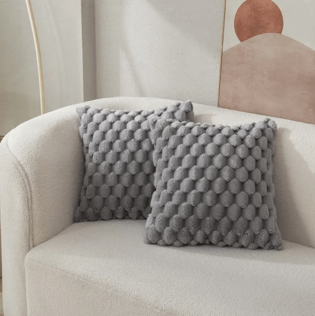 Pavoco Kissen Grau Kuscheliges Plüschkissen für Unisex weich pflegeleicht vielseitig 50x50 cm