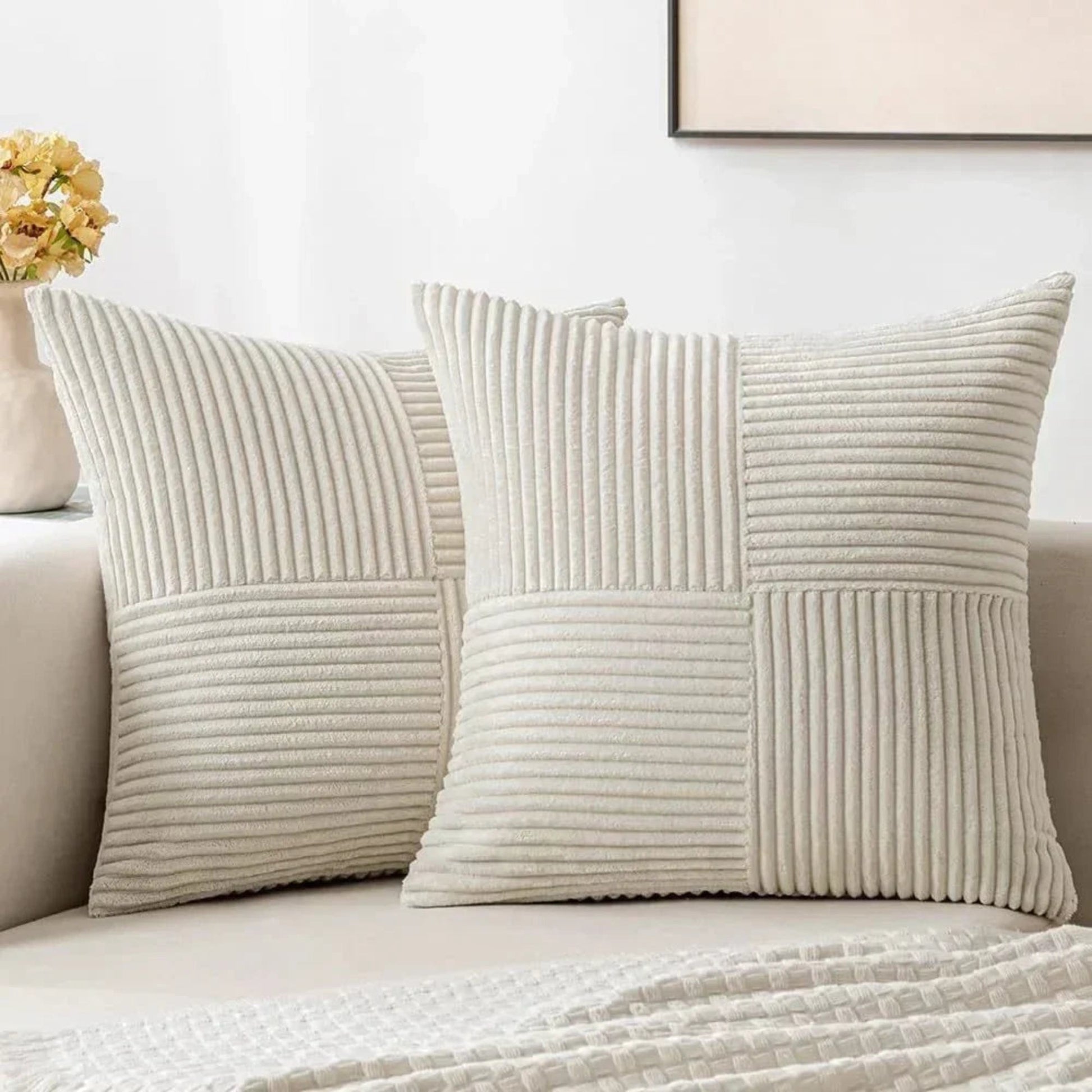 Pavoco Kissenbezüge Beige Elegante Kissenbezüge für Unisex weich pflegeleicht modern