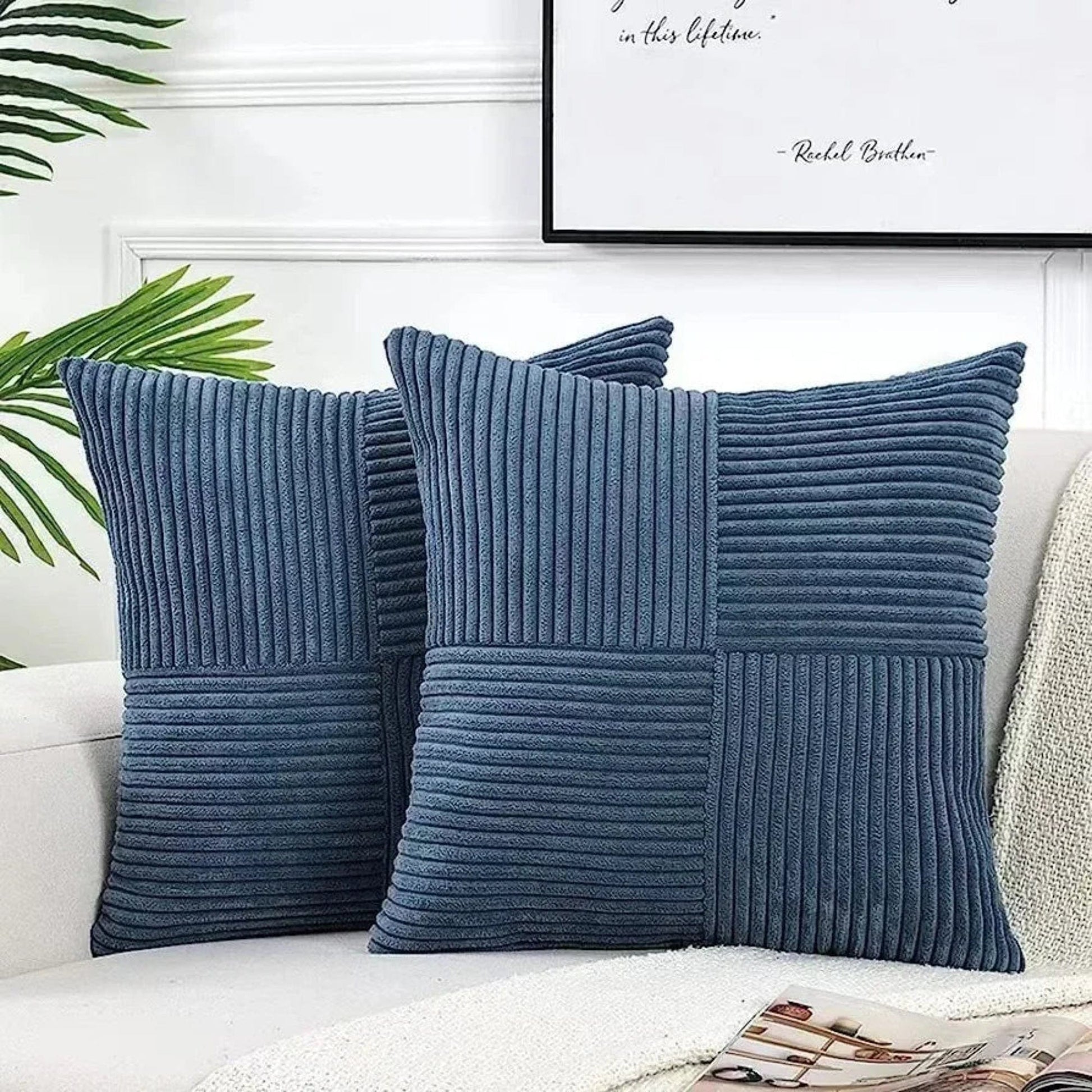 Pavoco Kissenbezüge Blau Elegante Kissenbezüge für Unisex weich pflegeleicht modern