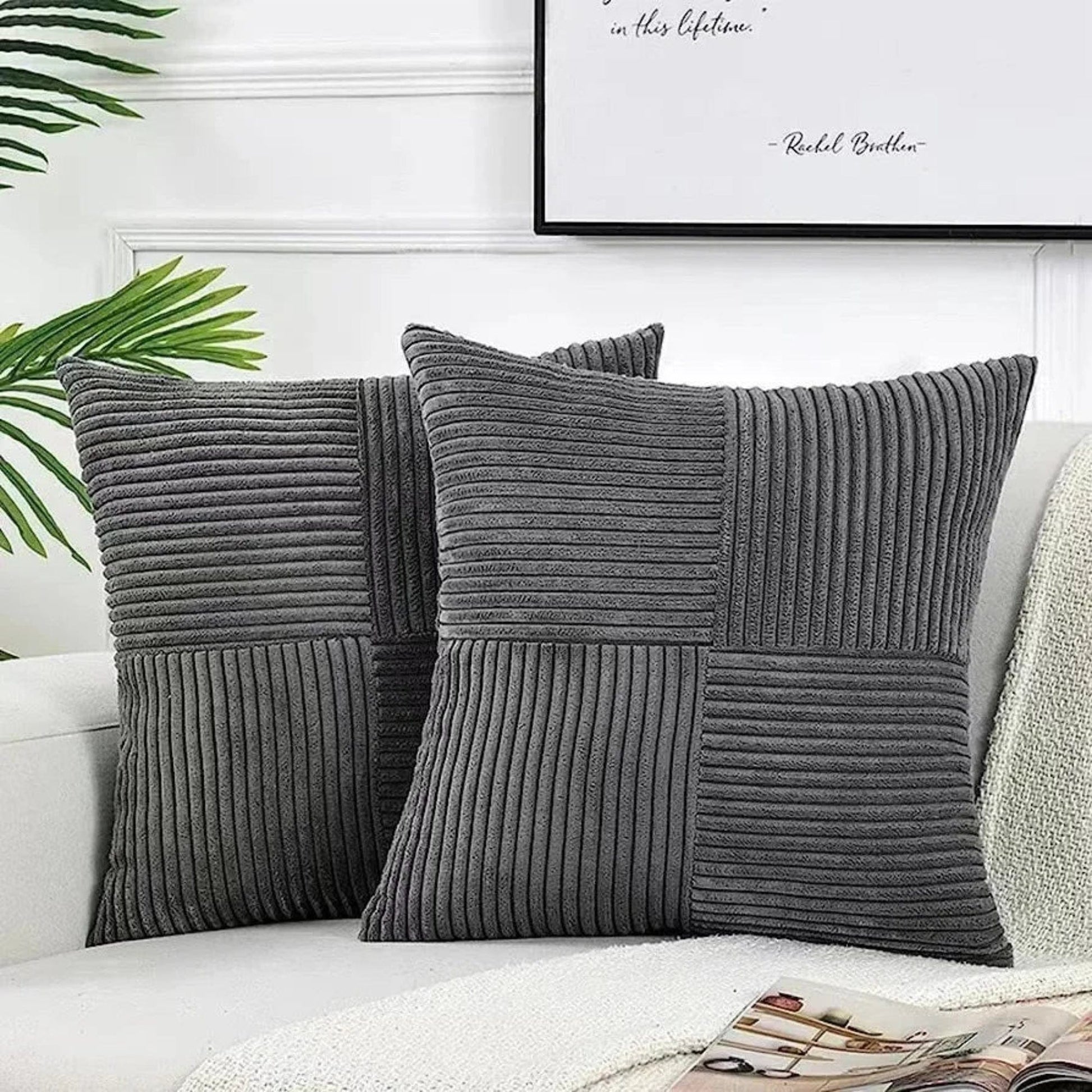Pavoco Kissenbezüge Dunkelgrau Elegante Kissenbezüge für Unisex weich pflegeleicht modern