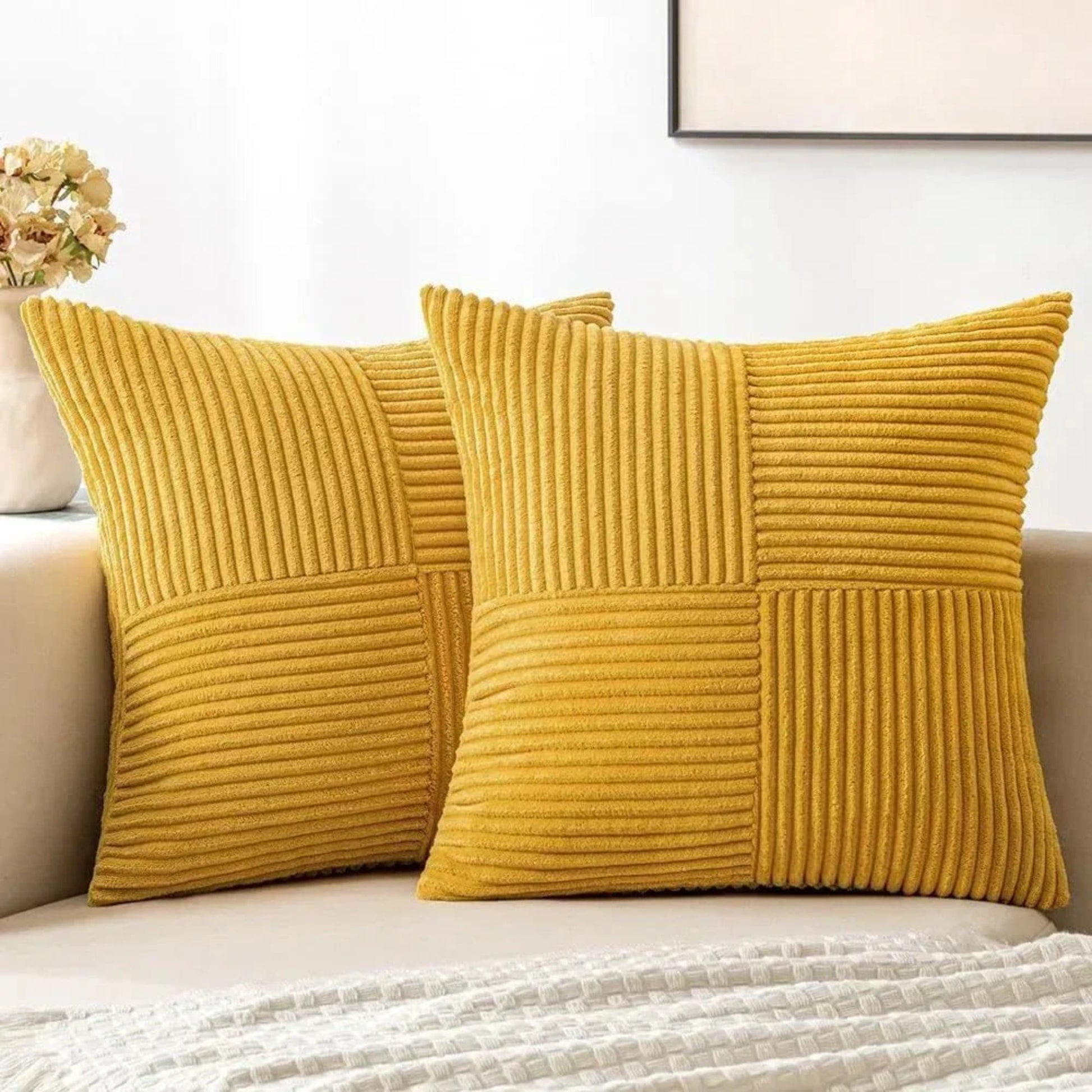 Pavoco Kissenbezüge Gelb Elegante Kissenbezüge für Unisex weich pflegeleicht modern