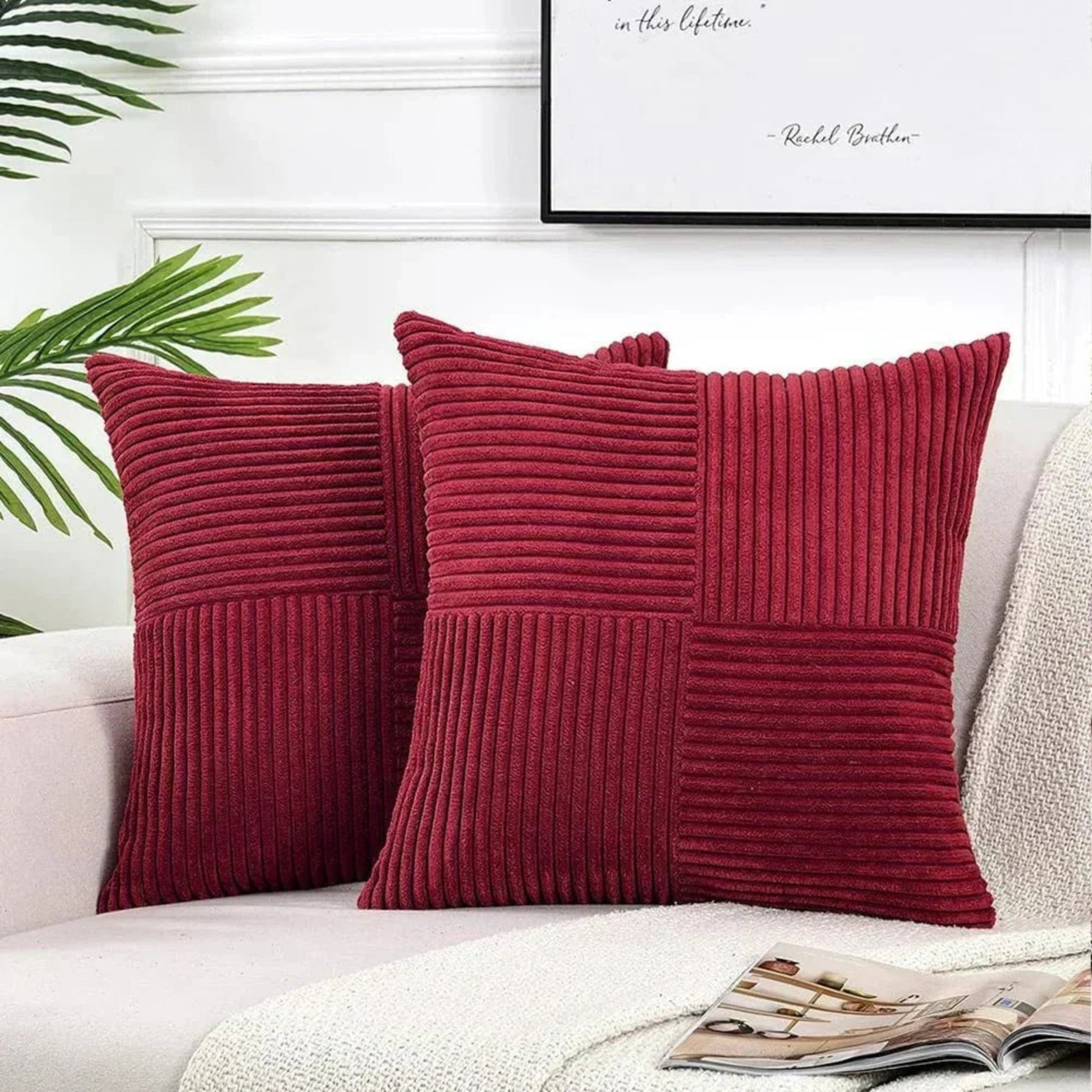 Pavoco Kissenbezüge Rot Elegante Kissenbezüge für Unisex weich pflegeleicht modern