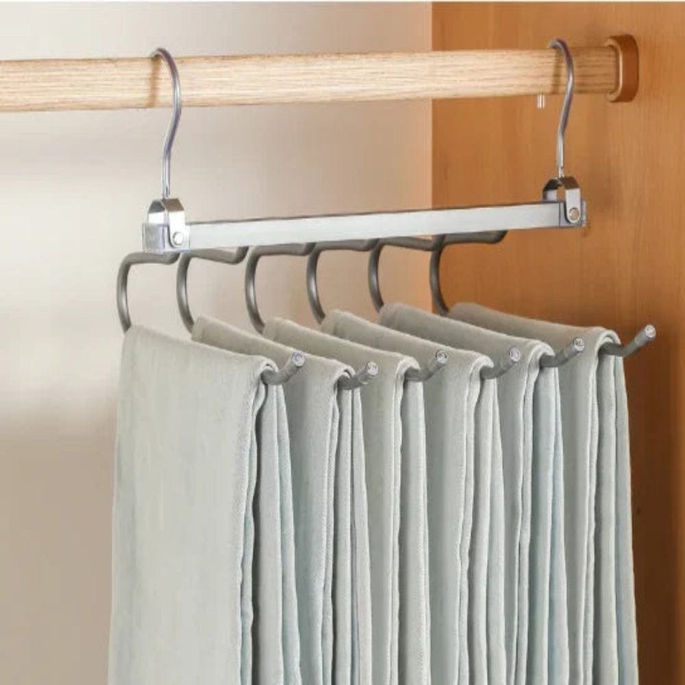 Pavoco Kleidung Aufbewahrung & Organisation Hellgrau / 6 Schicht Platzsparender Hosenbügel für Unisex robust rutschfest Metall ideal für Kleiderschrank