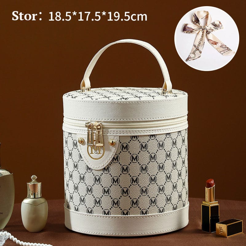 Pavoco Kosmetiktaschen & -etuis Groß / Jeans-Suite Stilvolle Kosmetiktasche für Damen wasserabweisend mit Spiegel PU-Leder elegant