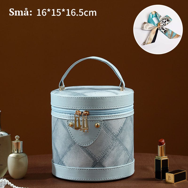 Pavoco Kosmetiktaschen & -etuis Klein / Denim blau Stilvolle Kosmetiktasche für Damen wasserabweisend mit Spiegel PU-Leder elegant