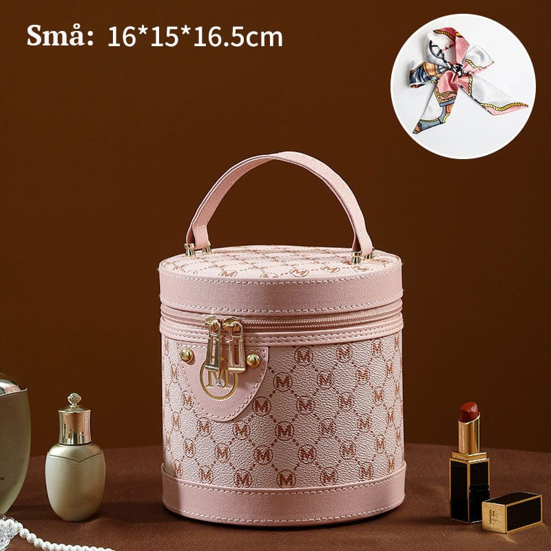 Pavoco Kosmetiktaschen & -etuis Klein / Druck M Rosa Stilvolle Kosmetiktasche für Damen wasserabweisend mit Spiegel PU-Leder elegant