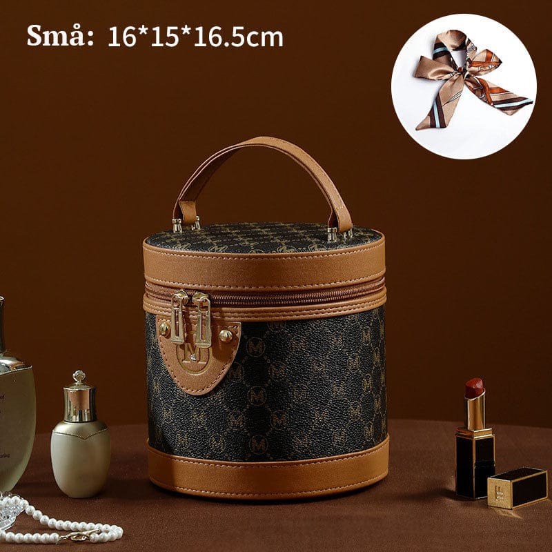 Pavoco Kosmetiktaschen & -etuis Klein / Drucken M Braun Stilvolle Kosmetiktasche für Damen wasserabweisend mit Spiegel PU-Leder elegant