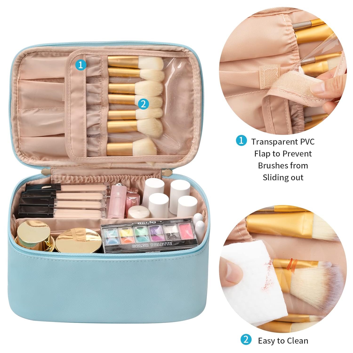 Pavoco Kosmetiktaschen & -etuis Praktischer Make-up Organizer für Damen tragbar mit verstellbaren Fächern groß
