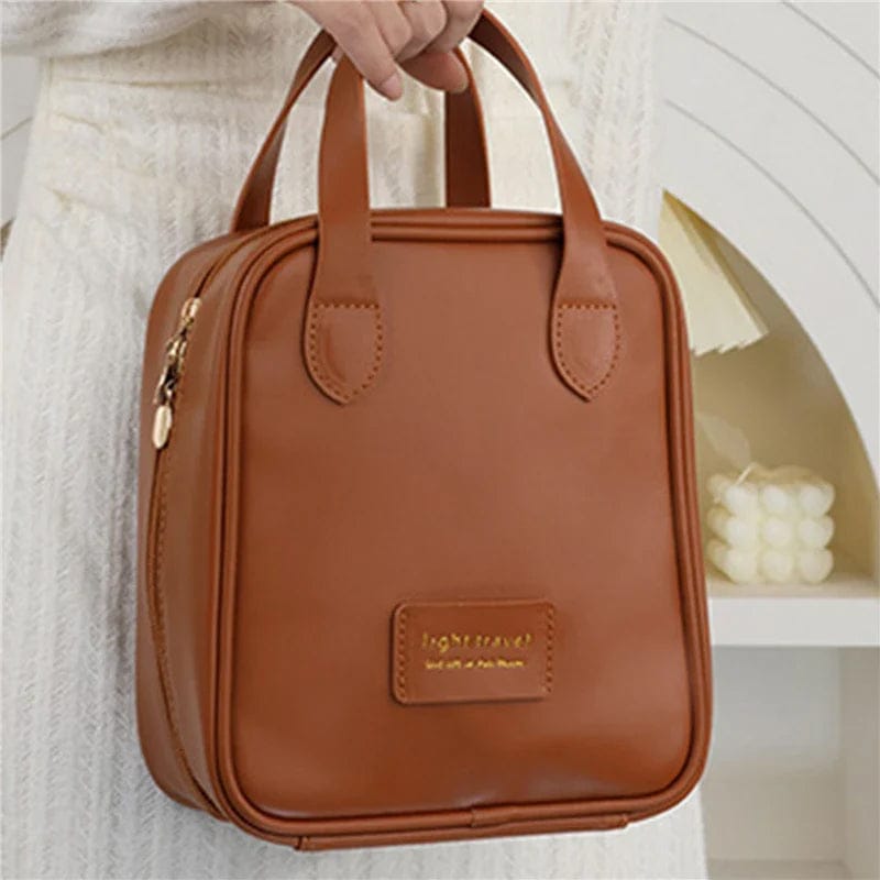 Pavoco Kosmetiktaschen Praktische Kosmetiktasche Damen leicht tragbar aus PU-Leder vielseitig für Reisen