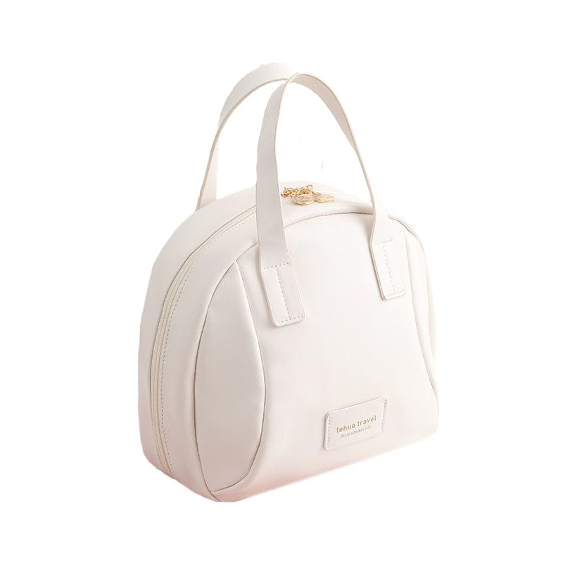 Pavoco Kosmetiktaschen Weiß Vielseitige Kosmetiktasche für Damen wasserabweisend aus PU-Leder elegant