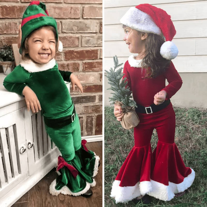 Pavoco Kostüme Bezauberndes Weihnachtskostüm für Kinder 2 bis 8 Jahre mit Stickereien festlich