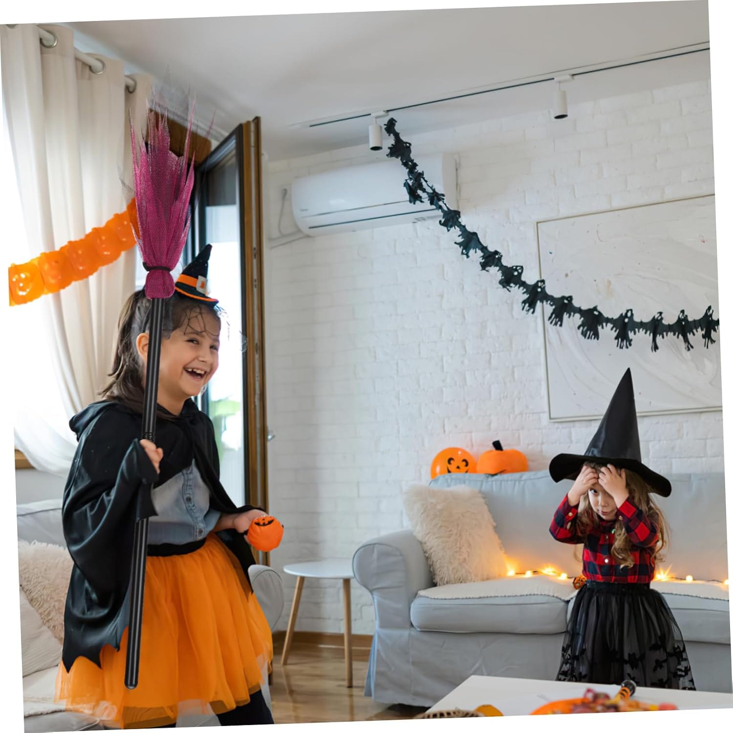 Pavoco Kostüme & Zubehör Alina | Lustiger Hexenbesen für Kinder Halloween 85 cm