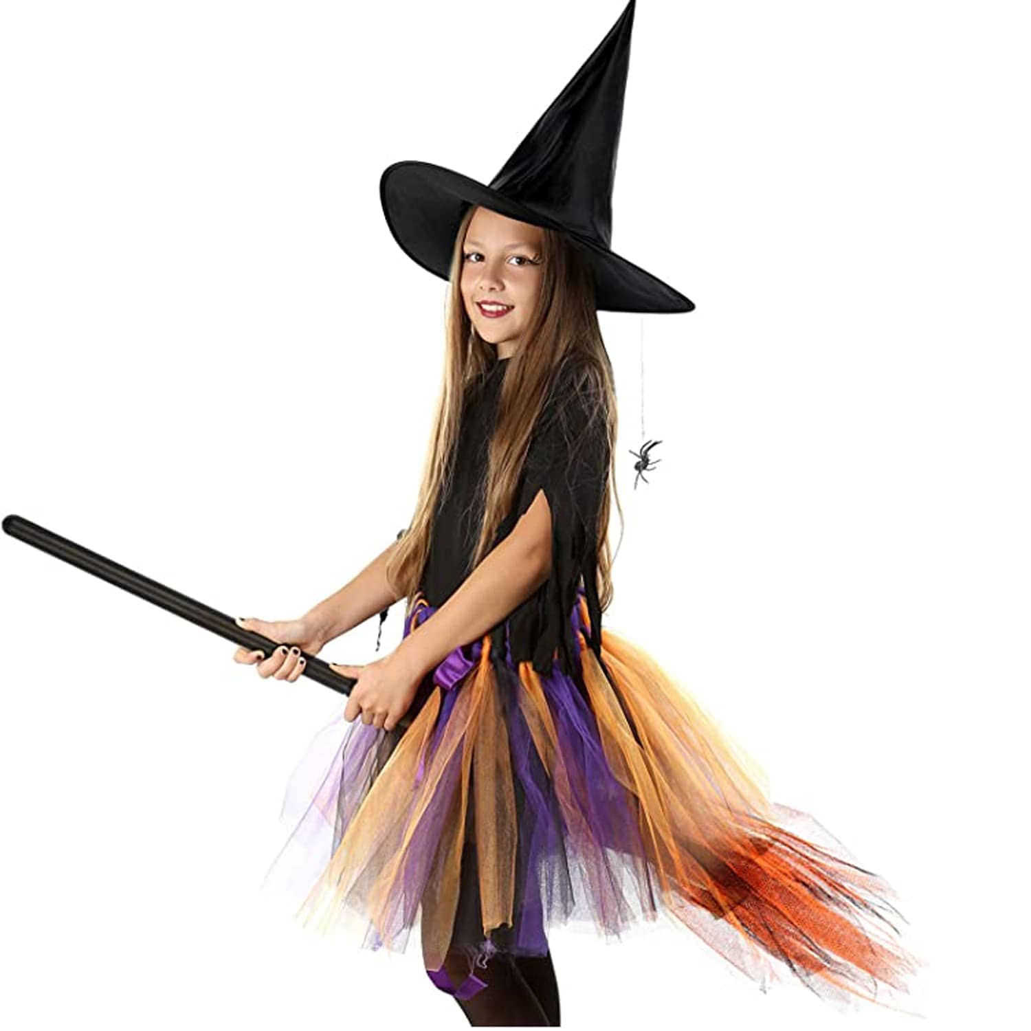 Pavoco Kostüme & Zubehör Alina | Lustiger Hexenbesen für Kinder Halloween 85 cm