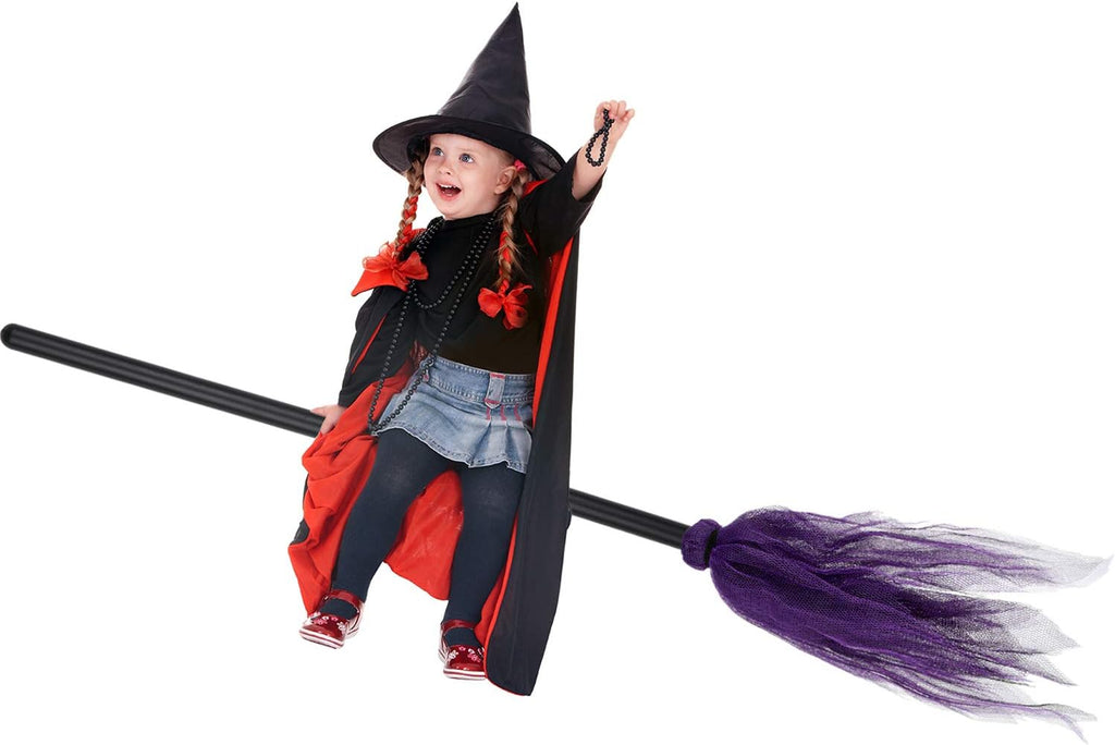 Pavoco Kostüme & Zubehör Alina | Lustiger Hexenbesen für Kinder Halloween 85 cm