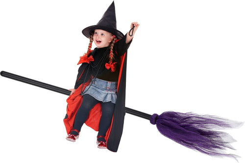 Pavoco Kostüme & Zubehör Alina | Lustiger Hexenbesen für Kinder Halloween 85 cm