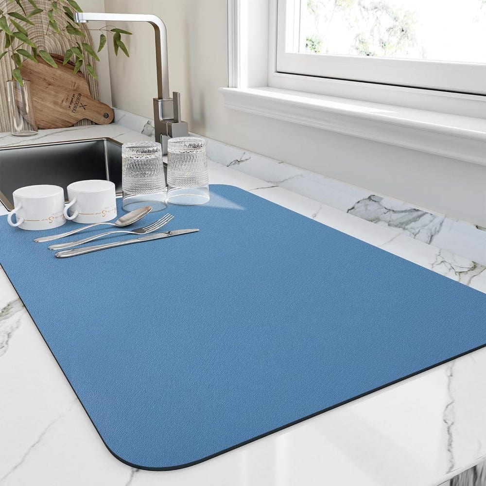 Pavoco Küchenmatten & Teppiche Blau / Klein (40x50cm) Praktische Abtropfmatte für Unisex schnell trocknend hygienisch