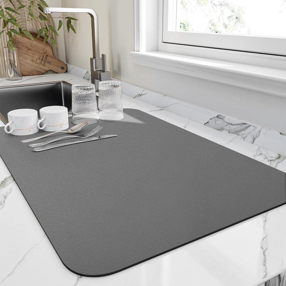 Pavoco Küchenmatten & Teppiche Grau / Klein (40x50cm) Praktische Abtropfmatte für Unisex schnell trocknend hygienisch
