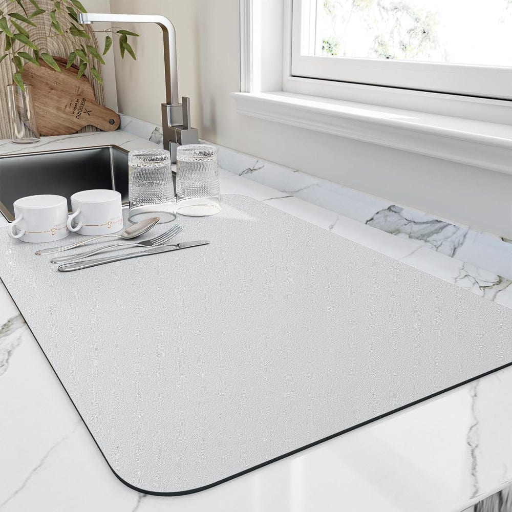 Pavoco Küchenmatten & Teppiche Weiß / Klein (40x50cm) Praktische Abtropfmatte für Unisex schnell trocknend hygienisch