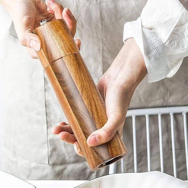 Pavoco Küchenwerkzeuge & -gadgets Salzmühle Stilvolle Salz- und Pfeffermühlen Akazienholz verstellbar