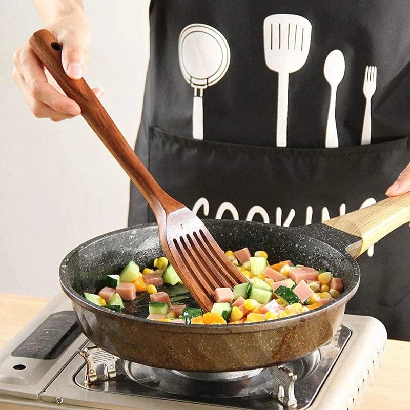 Pavoco Küchenwerkzeuge & -utensilien Default Hochwertiges Teak-Set für Küchenliebhaber nachhaltig elegant 10-teilig