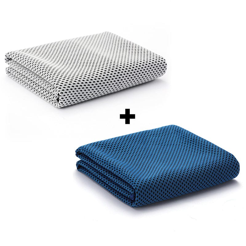 Pavoco Kühltücher grau+blau Atmungsaktives Kühltuch für Unisex Sportler schnell trocknend leicht Polyester