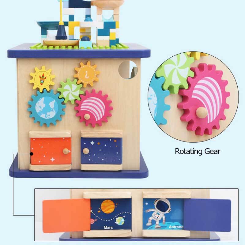 Pavoco Lern- und Bildungsspielzeug Interaktive Montessori Spielbox für Kinder 13-in-1 Holzspielzeug ab 2 Jahren