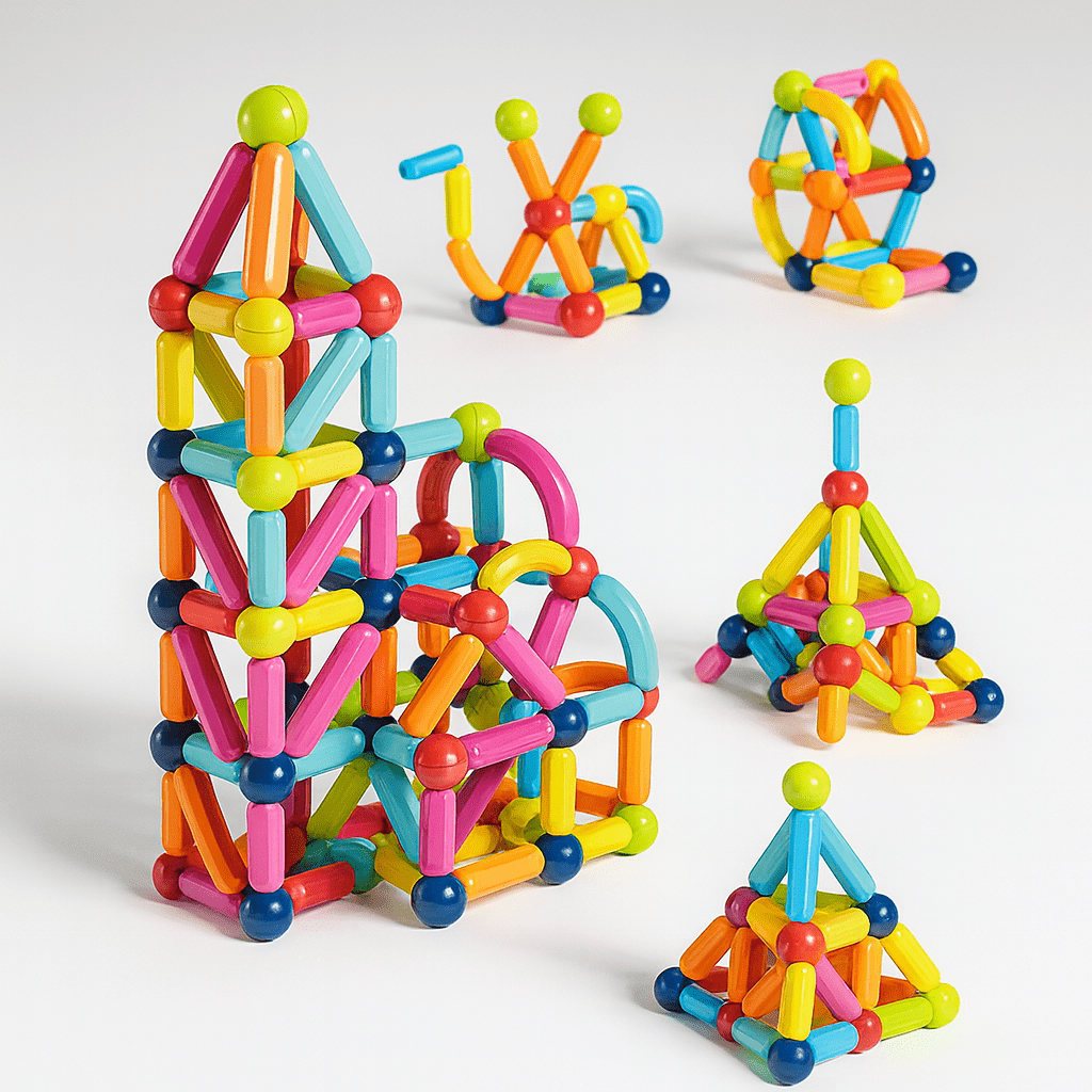 Pavoco Lern- und Bildungsspielzeug Kreatives Lernspielzeug für Kinder magnetische Bausteine vielseitig pädagogisch